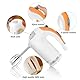 Handmixer, 300W Elektrischer Handrührgerät 5 Geschwindigkeitsstufen mit Turbo-Taste, Mixer Handrührer mit Basis für die Lagerung, 6*Edelstahl Zubehör