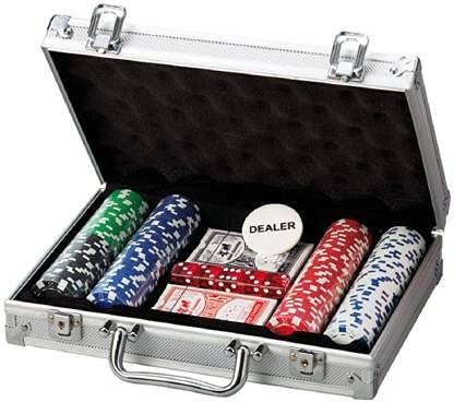 AGAS Poker Chips Set Casino in Aluminum Case, Night Party Games,100/200/300/500 Poker Chips Aluminum Case (200 Poker Chips Case)