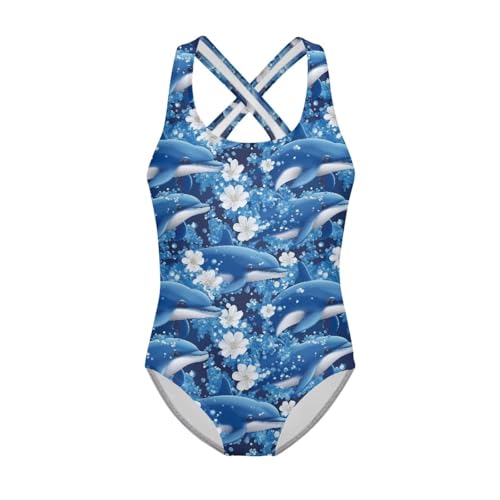 Image of Girls One Piece Swimsuits Quick Dry Beach Bathing Suit Crossback Swimwear 5-14 Years