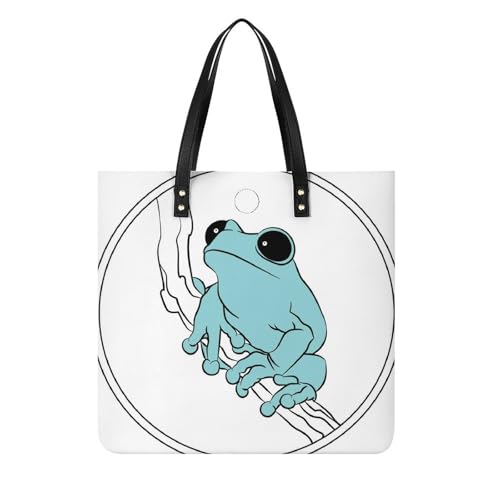 Sac à bandoulière femmes Grenouille Bleue cabas de voyage grand sac à main shopper
