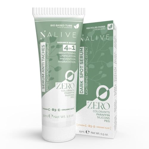 ZERO Nalive – Crema Anti-Manchas Cara y Cuerpo 30 ml - Sérum Despigmentante con Vitamina C, B3, E y Aloe Vera Bio - Sin Siliconas, Parafina, PEG, Perfume ni Colorantes