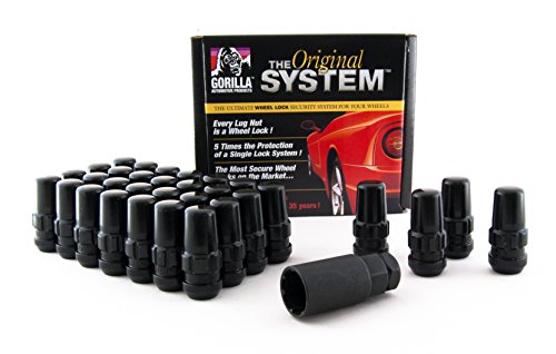 Gorilla Automotive 76695NBC Black 9/16" Thread Size Chrome Finish Duplex Acorn Wheel Lock with 8-Lug Nut, (Pack of 32)
