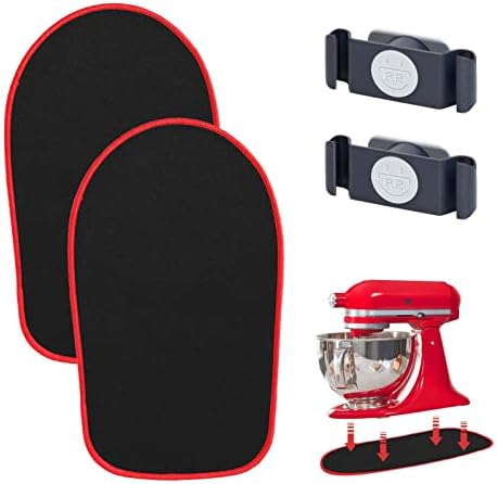 2 Pack Mixer Slider Mat, TANOSAN Mixer Mover Compatible with KitchenAid 4.5-5 Qt Tilt-Head Stand Mixer, Appliance Glide Sliding Mat with 2Pcs Cord Organizer for Kitchen