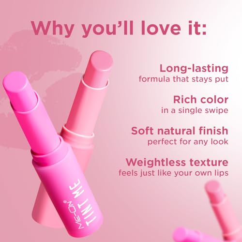 Image of ME-ON Tint Me Lip Balm with SPF 15 | 12HR Moisturizing Formula | Enriched with Vitamin E | Tinted Lip Care for Soft, Hydrated & Nourished Lips | Lightweight & Non-Sticky (Cherry)