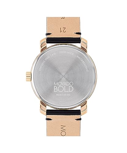 Movado Bold Access Men's Quartz Watch, Swiss Movement, Leather Strap, Water-Resistant up to 3ATM, Classic Timepiece - Gift for Him - 41mm3