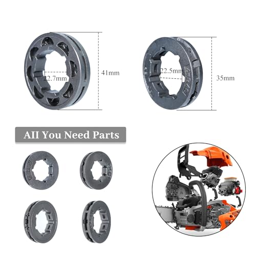 6Pc Sprocket Rim,All kinds 325"-7T/8T丨3/8"-7T (19mm/22mm) 丨 3/8"-8T 丨404"-7T Kit Sprocket Rim for Husqvarna/Stihl 2-Stroke Chainsaws Replace Oregon Parts