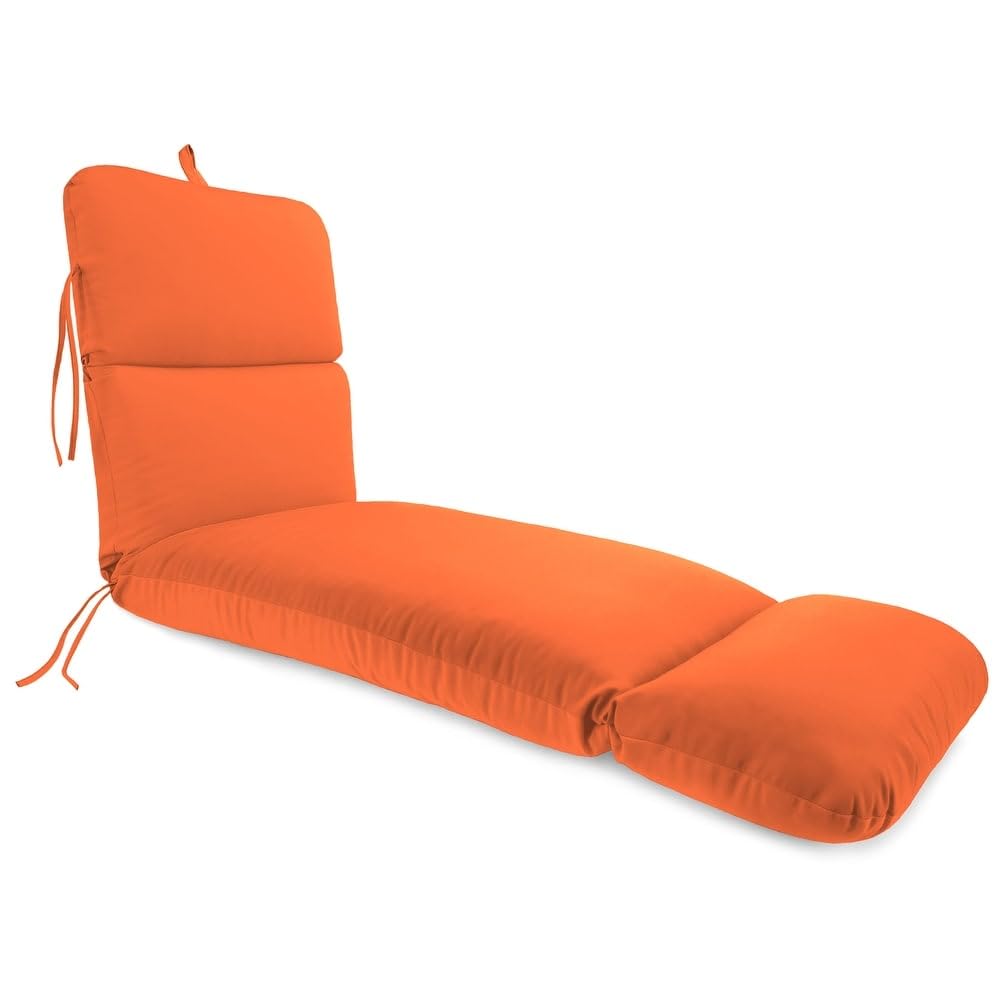 Comfortable Versatile Chaise Lounge Patio Cushion for Outdoor Furniture 74''L X 22''W X 5''H | Cushion Filled Attatched Ties Tightly Stitched Tuscan Orange Color All Weather Fade Water Proof