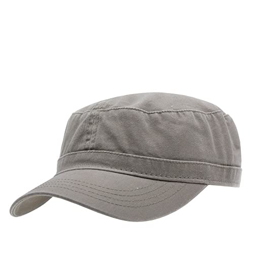 Image of The Vintage Year Heavy Stitching Washed Cotton Cadet Hat - Durable Military Baseball Cap for Men & Women, Outdoor Casual Wear