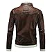 AOWOFS Men's Leather Jackets Aviator Bomber Jacket Men Brown Motorcycle Shearling Suede Coat