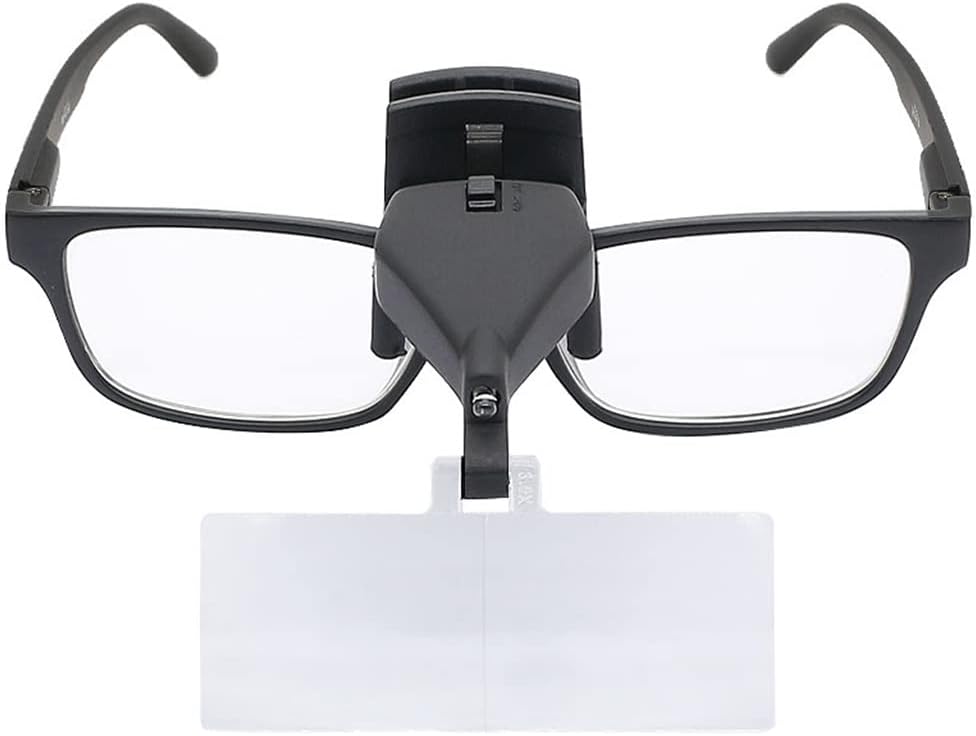 Multipurpose Lighted Glasses Magnifier with Clip and with Handheld Lighting