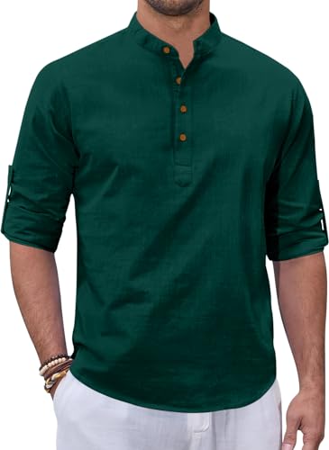 Image of Zombom Men's Kurta || Chinese Collar Long Sleeves || Straight Hip Length Kurtas || Short Kurta for Men || for Festival || Function || Occasion Wear Fancy Kurta for