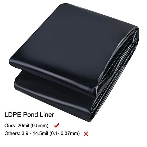 Uwioff Pond Liner, 20 Mil 7 X 10 Feet Pond Liners For Outdoor Ponds, Black Ldpe Fish Pond Liner For Small Ponds, Streams Fountains And Garden Waterfall thumb #1