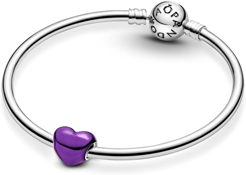 PANDORA Moments Metallic Purple Heart Charm - Sterling Silver Charm with Enamel - Jewelry for Women - Includes Gift Box - Image 6