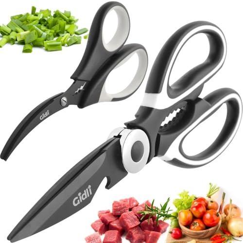 Titanium Coated Kitchen Scissors 2-Piece Set by Gidli - Liftime