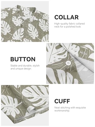 Image of Yoimira Hawaiian Shirts for Men, Print Mens Casual Short Sleeve Button Down Shirts Floral Aloha Beach Shirt
