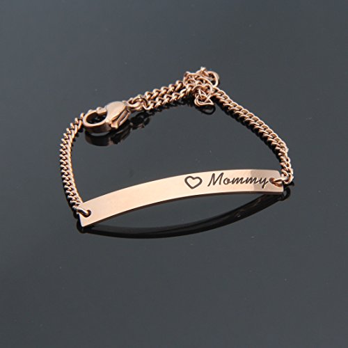 WUSUANED Sn&Daughe&Mommy Bracelet Baptism Bracelet Mom Family Bar Bracelet Set Gift for New Mom&Newborn3