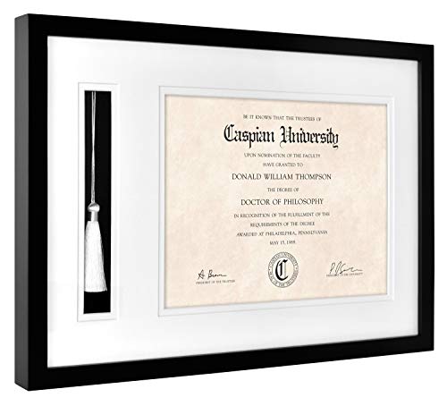 Image of MCS, Black Graduation Diploma and Tassel Frame, 18.25x13 Inch Overall Size (65903)