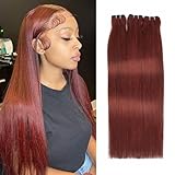 12A Reddish Brown Bundles Human Hair Double Drawn 18 20 22 Inch Copper Red Bundles Auburn Hair 100% Brazilian Virgin Remy Hair Bundles Colored 33B Human Hair Bundles Straight Quick Weave Hair Bundles
