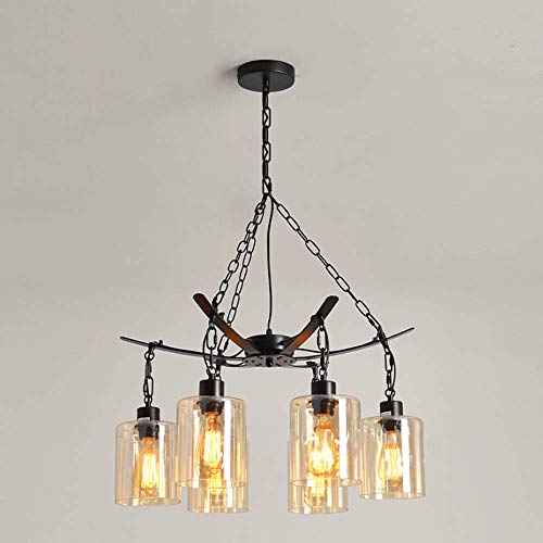 Éclairage de plafond en verre vintage avec base E27 6 lumières - 2