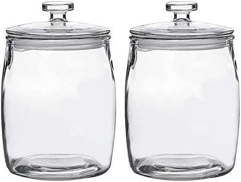 Ritayedet 1/2 Gallon Glass Jars with Lid, Wide Mouth Cookie Jars Set of 2, Apothecary Jars for Candy, Glass Canisters for Kitchen Storage and Laundry Organization