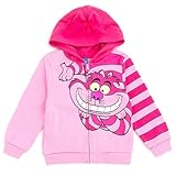 Disney Alice in Wonderland Cheshire Cat Little Girls Fleece Zip Up Cosplay Hoodie Pink 7-8