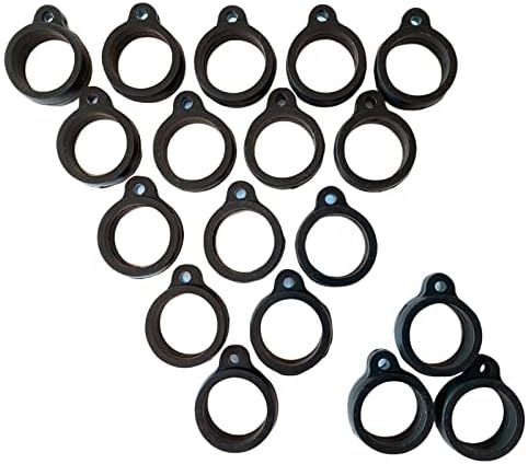 18PCS Anti-Lost Silicone Rubber Rings Band Holder Multipurpose Adjustable Cases Necklace Lanyard Replacement Pendant Carrying Kit for Pens, Suitable for External Diameter 14-25mm (Black)