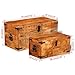 baginbaginbag Storage Cabinets Wooden Tool Chests Lockable Storage Trunks Boxes 2pcs Fully Assembled Brown Adults Waxed Solid Wood-Frame Material Indoor&Outdoor 2-Number of Items in Set Rectangular