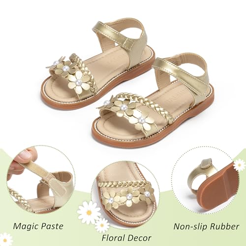 Image of GINFIVE Toddler Girls Sandals Little Girls Kids Summer Shoes Toddler Sandals