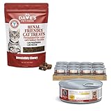 Dave's Pet Food Kidney Support Chicken Liver Wet Cat Food & Renal Cat Treats Bundle, Low Phosphorus, Restricted Diet for Renal Health, 5.5 & 3 oz (24 & 1 Pack), Made in USA
