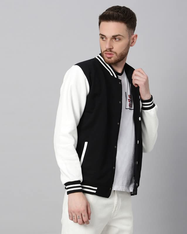 Image of BE SAVAGE Men's Cotton Blend Standard Length Varsity Jacket
