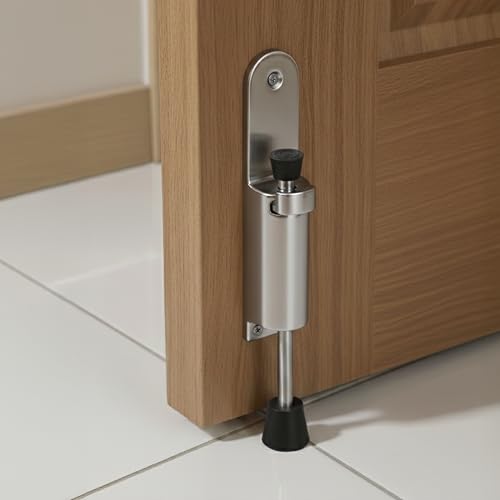 Image of LAPO Extendable Zinc Heavy Door Stopper for Home & Office, Coil Spring System with Rubber tip, Hassle-Free Installation, 3 Years Warranty (Matt Finish, Pack of 1)