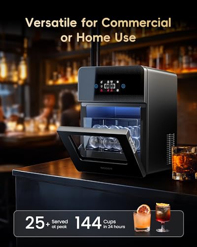 Image of ecozy 2 inch Ice Ball Maker Countertop,Clear Sphere Ice Maker Machine with CrystalFlux Technology, 4 pcs in 40 Mins, 144 pcs /Day, Enhanced Insulation, Auto Water Supply, Self-Cleaning for Whiskey