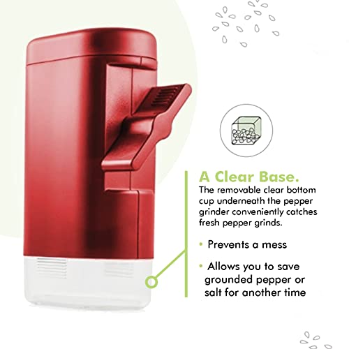 Peppermate Traditional Pepper Mill- Manual High Volume Peppercorns And Salt Grinder With Ergonomic Turnkey Handle And Ceramic Precision Mechanism With Adjustable Grind For The Gourmet Chef (Red) #TOP2