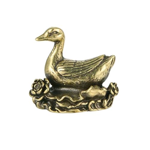 Estatua pequeña de metal de latón con forma de pato miniatura 1