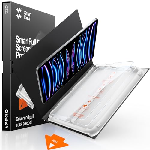 Image of SMARTDEVIL 2 Pack Screen Protector for iPad Air 5th /4th (2022 /2020),iPad Pro 11 Inch (2022 /2021 /2020) with Easy-Install Tray[Military Grade Shatterproof]9H+ Hardness Tempered Glass, HD Clarity, Dust & Bubble Free