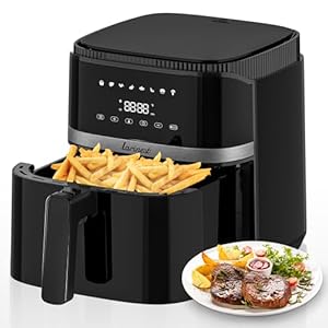 Air Fryer 5.3Qt, 8 Cooking Presets Airfryer for Quick Easy Meals, Compact Air Fryer with Nonstick Basket Dishwasher-Safe, Fit for 3-5 People, Auto Shutoff, AF501, Black