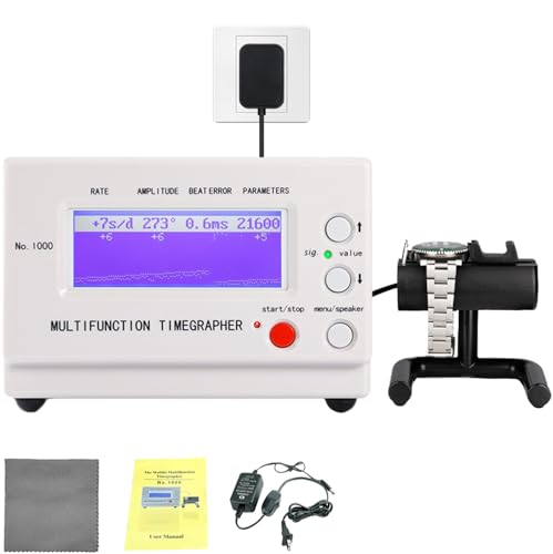 TICFROG Watch Timegrapher No.1000 Multifunctional Watch Tester Wristwatch Timing Machine for Watchmaker Wristwatch Calibration Tool for Mechanical Watches with EN Instruction Cleaning Cloth
