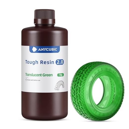 ANYCUBIC Tough Resin 2.0, 3D Printer Resin with Upgraded High Toughness and High Precision, 365-405nm Fast Curing 3D Resin for 4K 8K LCD/DLP/SLA 3D Printing (Tran-Green, 1kg)