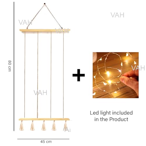 Image of VAH Wooden Hanging Photo Display Picture Frame, Collage Picture Frame, 80cm x 45cm, Multi, Wall Mount, Built-in Lighting, Contemporary, Modern, Classic