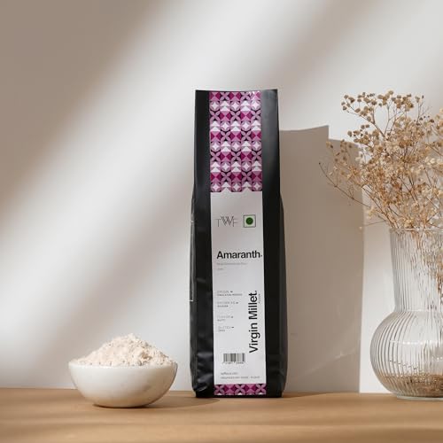 Image of TWF Virgin Amaranth Flour | 500 g | Stone Ground Rajgira Atta | Naturally Gluten-Free | Fiber-Rich | Not Pulverised | Ramdana Atta | Rajgira Peeth | Millet Flour | Ideal for Fasting | Vrat | Upvas | Soft Puffed Rotis, Baking & Gut Health