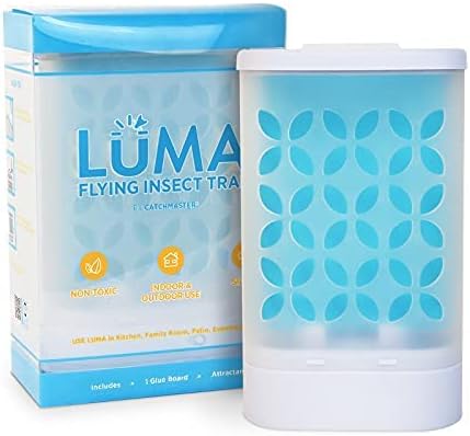 Catchmaster Luma Flying Insect Trap 1-Pack, Fruit Fly Traps for Indoors & Outdoors, Protect House Plants from Gnats, Mosquito Trap & Bug Catcher, Pet Safe, Pest Control for Home, Kitchen, Camping, RV