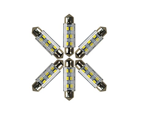 NJYTouch 6 X 38mm 6SMD 2835 211 Red Festoon Dome Map Interior LED Light Bulbs With 7 kinds Color