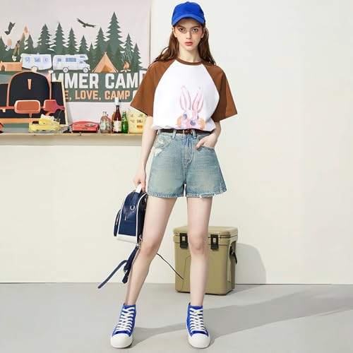 Image of Uoidru High Top Sneakers for Women Canvas Shoes White Canvas High Tops Women Casual Shoes Lace Up Fashion Sneakers