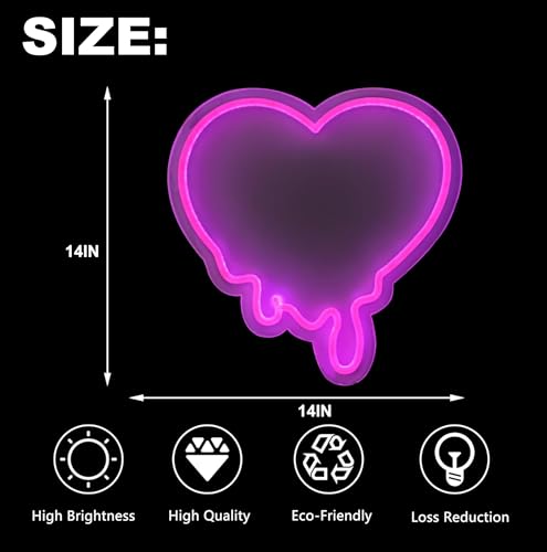Image of 14 inch Pink Love Make My Heart Melt Custom Design Decorated Acrylic Panel Handmade Man Cave Led Neon Sign Light Handmade LED Neon Tubing Signs