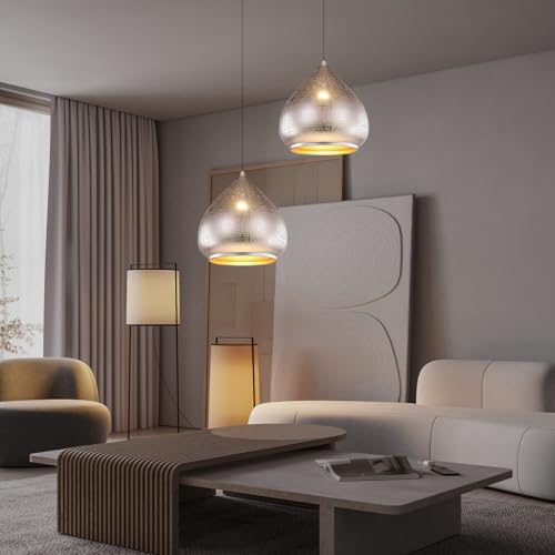 Image of Sliver Pendant Light Plug-in Hanging Lamp fixtures Nordic Style