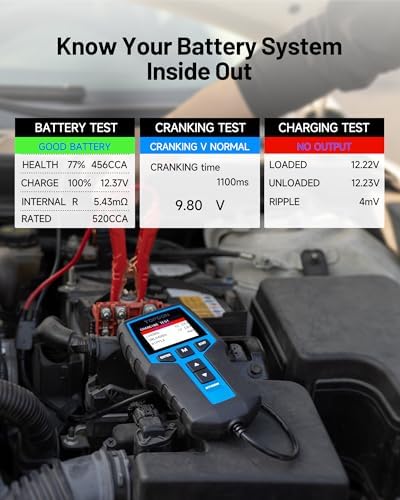 TOPDON BT200 12V 24V Car Battery Tester, Charging Cranking System Tester - 2