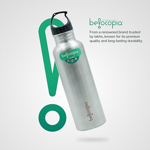 Image of Belocopia Metallio ClipSip Stainless Steel Water Bottle 700ml | Sports & Fridge Bottle | Lightweight, BPA Free | Clip Cap, Leak-Resistant | For Home, Office, Gym & Travel