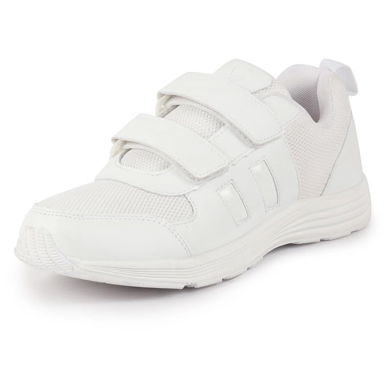 Image of FAUSTO Unisex School Uniform Shoes|Boys & Girls Non Lacing Breathable School Shoes|Hook and Loop Adjustable Fasteners School Shoes for Kids