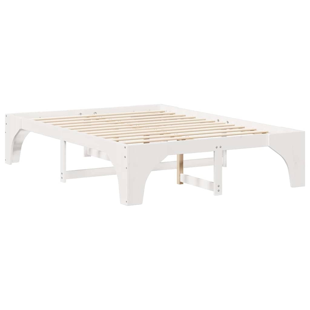 Marco de Cama de Madera Maciza de Pino Estructura Baja Moderna para Dormitorio Minimalista y Multifuncional 4 Piezas Ensamblaje Sencillo