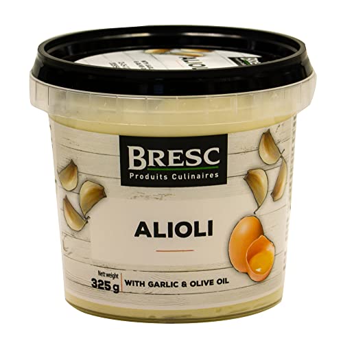 Bresc Alioli Clasico - 1x 325g - spanischer Knoblauch-Dip, mit Knoblauch und hochwertigem Olivenöl, Aioli Knoblauch-Creme als Dip oder Topping perfekt für Fleisch- und Fischgerichte